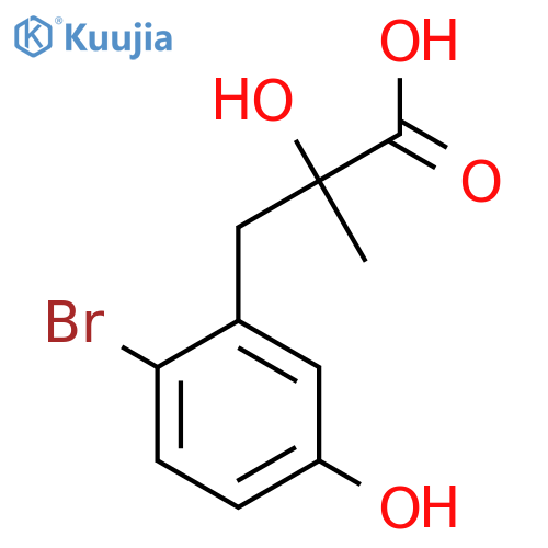 3-(2-bromo-5-hydroxyphenyl)-2-hydroxy-2-methylpropanoic acid structure