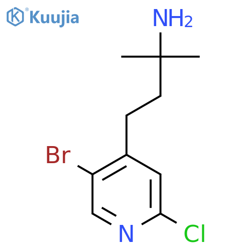 4-(5-bromo-2-chloropyridin-4-yl)-2-methylbutan-2-amine structure