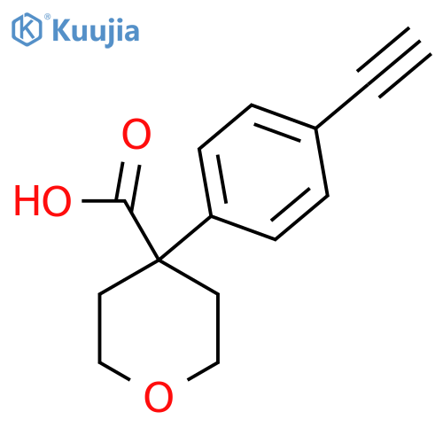 4-(4-ethynylphenyl)oxane-4-carboxylic acid structure
