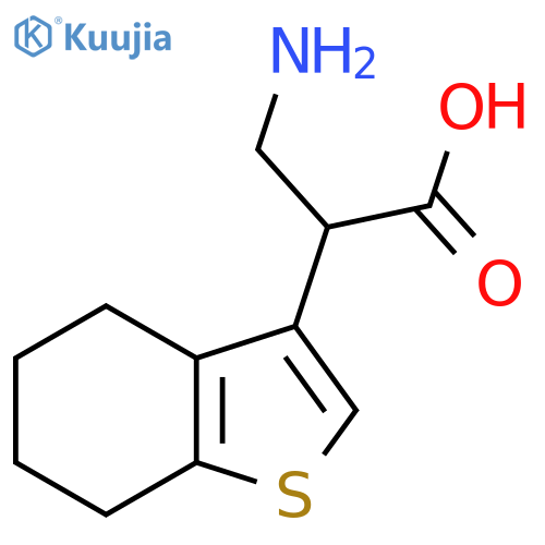 3-amino-2-(4,5,6,7-tetrahydro-1-benzothiophen-3-yl)propanoic acid structure