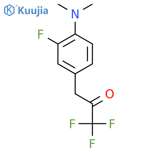3-4-(dimethylamino)-3-fluorophenyl-1,1,1-trifluoropropan-2-one structure