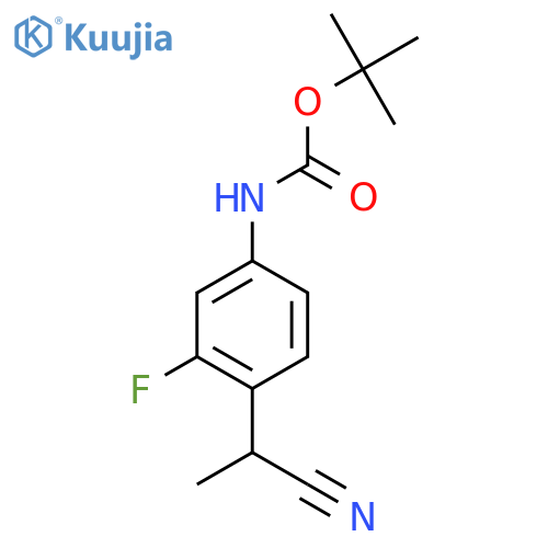 tert-butyl N-4-(1-cyanoethyl)-3-fluorophenylcarbamate structure