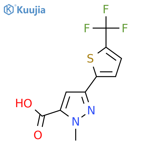 1-methyl-3-5-(trifluoromethyl)thiophen-2-yl-1H-pyrazole-5-carboxylic acid structure