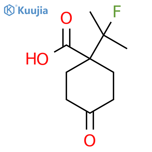 1-(2-fluoropropan-2-yl)-4-oxocyclohexane-1-carboxylic acid structure