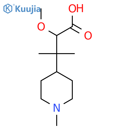 2-methoxy-3-methyl-3-(1-methylpiperidin-4-yl)butanoic acid structure