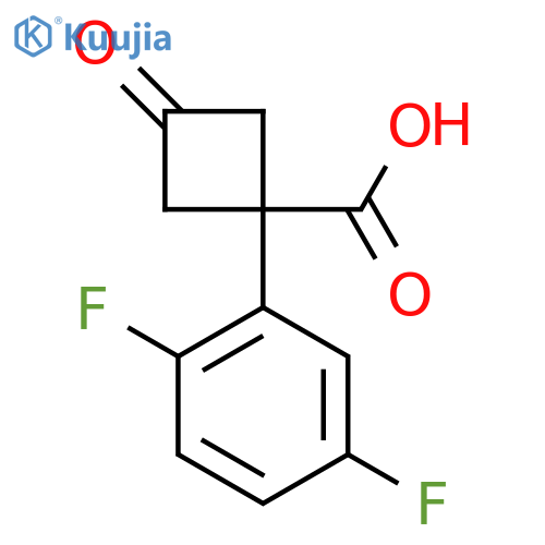 1-(2,5-difluorophenyl)-3-oxocyclobutane-1-carboxylic acid structure