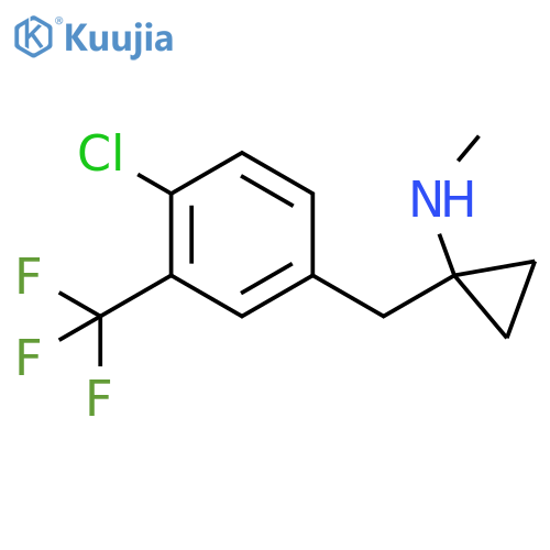 1-{4-chloro-3-(trifluoromethyl)phenylmethyl}-N-methylcyclopropan-1-amine structure