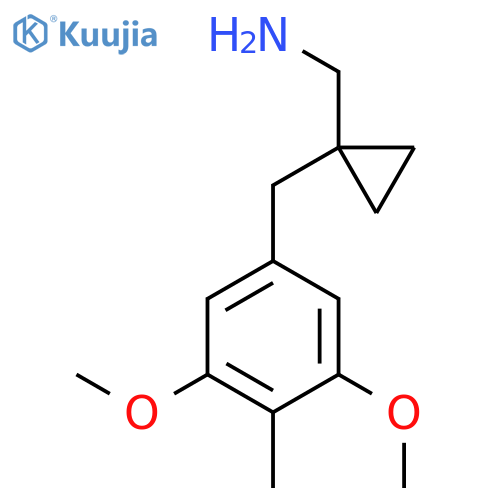 {1-(3,5-dimethoxy-4-methylphenyl)methylcyclopropyl}methanamine structure
