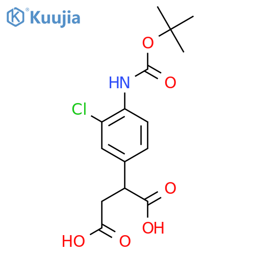 2-(4-{(tert-butoxy)carbonylamino}-3-chlorophenyl)butanedioic acid structure