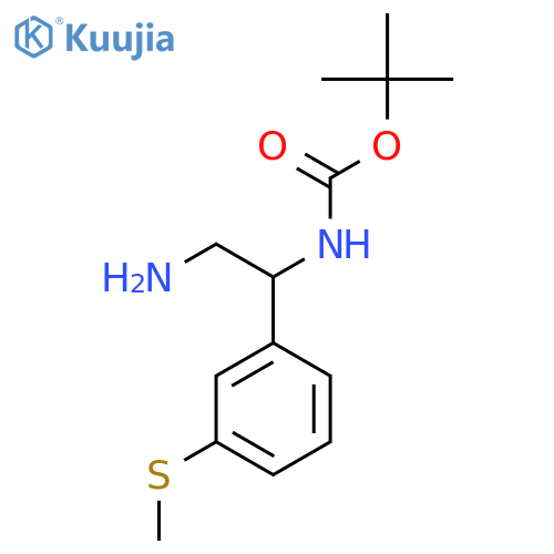 tert-butyl N-{2-amino-1-3-(methylsulfanyl)phenylethyl}carbamate structure