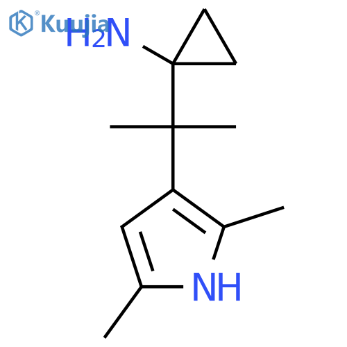 1-2-(2,5-dimethyl-1H-pyrrol-3-yl)propan-2-ylcyclopropan-1-amine structure