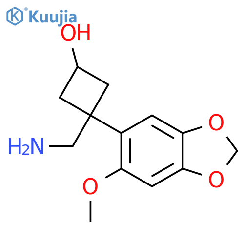 3-(aminomethyl)-3-(6-methoxy-1,3-dioxaindan-5-yl)cyclobutan-1-ol structure
