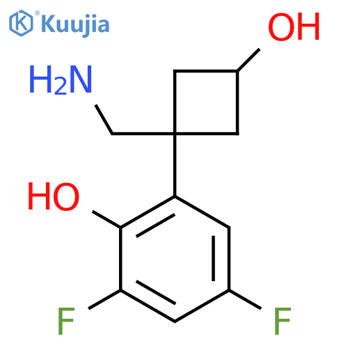 2-1-(aminomethyl)-3-hydroxycyclobutyl-4,6-difluorophenol structure