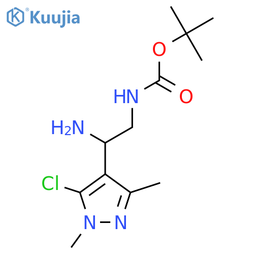 tert-butyl N-2-amino-2-(5-chloro-1,3-dimethyl-1H-pyrazol-4-yl)ethylcarbamate structure