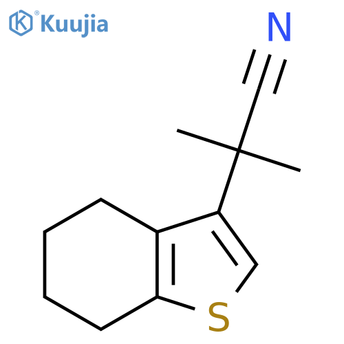 2-methyl-2-(4,5,6,7-tetrahydro-1-benzothiophen-3-yl)propanenitrile structure