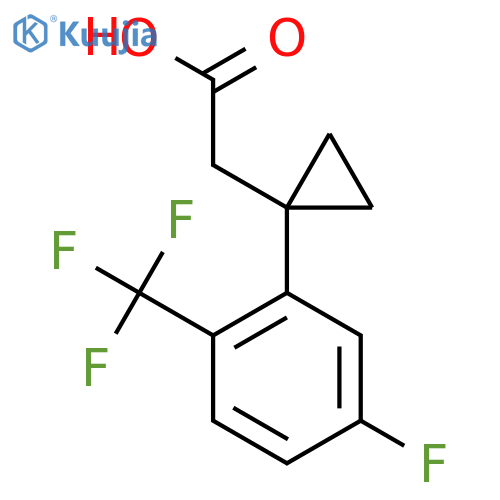 2-{1-5-fluoro-2-(trifluoromethyl)phenylcyclopropyl}acetic acid structure