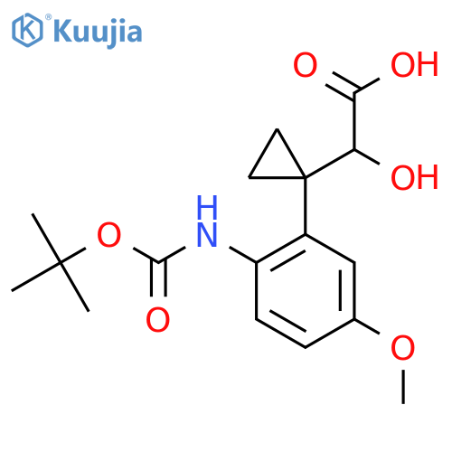 2-1-(2-{(tert-butoxy)carbonylamino}-5-methoxyphenyl)cyclopropyl-2-hydroxyacetic acid structure