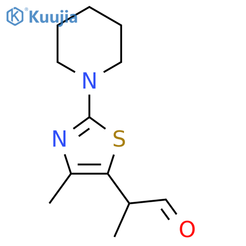 2-4-methyl-2-(piperidin-1-yl)-1,3-thiazol-5-ylpropanal structure