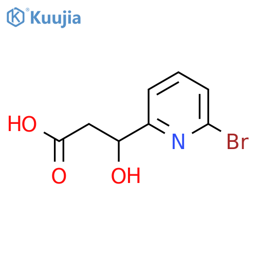 3-(6-bromopyridin-2-yl)-3-hydroxypropanoic acid structure