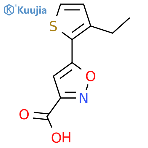 5-(3-ethylthiophen-2-yl)-1,2-oxazole-3-carboxylic acid structure