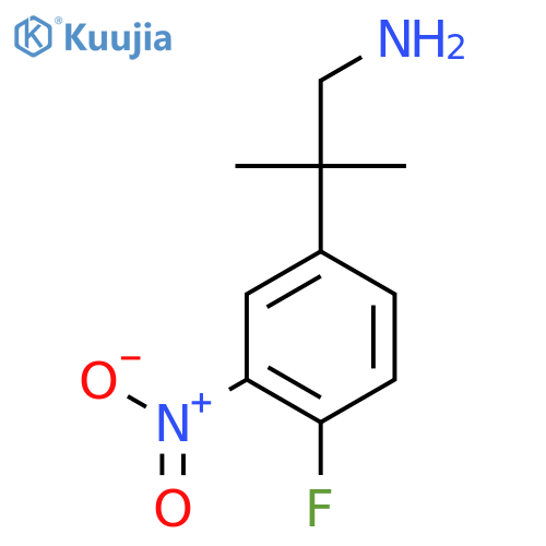 2-(4-fluoro-3-nitrophenyl)-2-methylpropan-1-amine structure