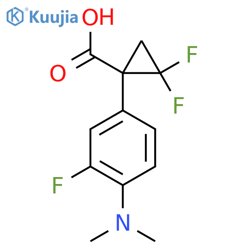1-4-(dimethylamino)-3-fluorophenyl-2,2-difluorocyclopropane-1-carboxylic acid structure