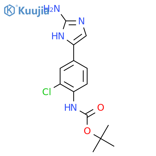 tert-butyl N-4-(2-amino-1H-imidazol-5-yl)-2-chlorophenylcarbamate structure