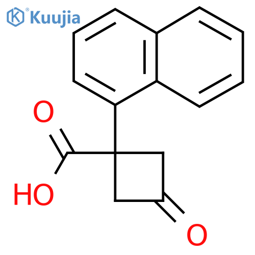1-(naphthalen-1-yl)-3-oxocyclobutane-1-carboxylic acid structure
