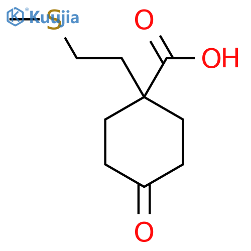 1-2-(methylsulfanyl)ethyl-4-oxocyclohexane-1-carboxylic acid structure