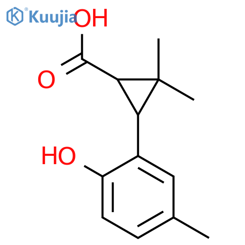 3-(2-hydroxy-5-methylphenyl)-2,2-dimethylcyclopropane-1-carboxylic acid structure
