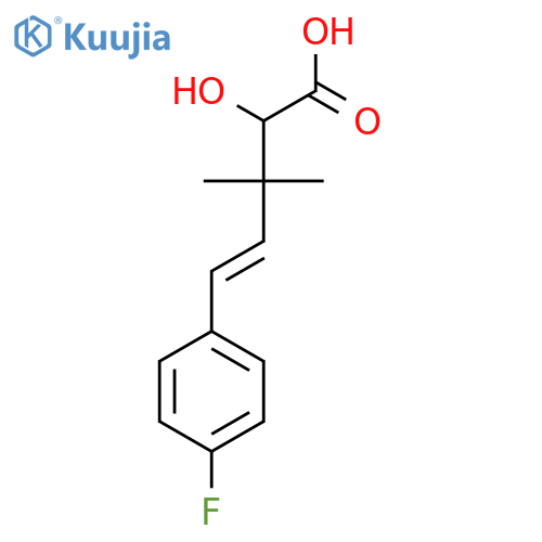 5-(4-fluorophenyl)-2-hydroxy-3,3-dimethylpent-4-enoic acid structure