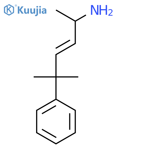 5-methyl-5-phenylhex-3-en-2-amine structure
