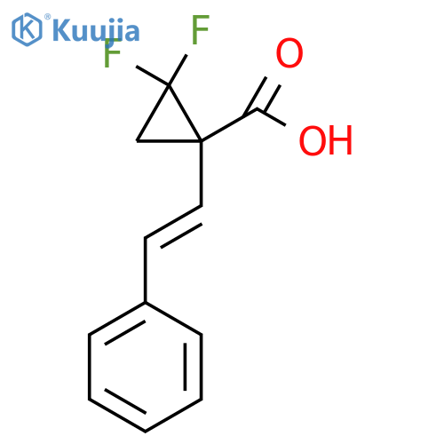 2,2-difluoro-1-(2-phenylethenyl)cyclopropane-1-carboxylic acid structure