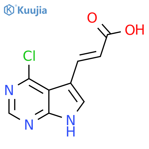 3-{4-chloro-7H-pyrrolo2,3-dpyrimidin-5-yl}prop-2-enoic acid structure