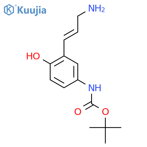 tert-butyl N-3-(3-aminoprop-1-en-1-yl)-4-hydroxyphenylcarbamate structure