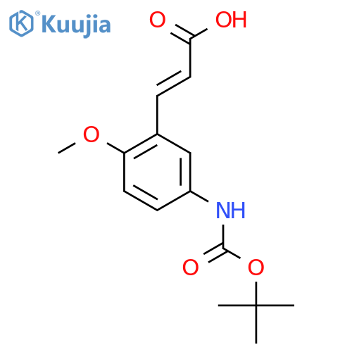 3-(5-{(tert-butoxy)carbonylamino}-2-methoxyphenyl)prop-2-enoic acid structure