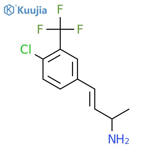 4-4-chloro-3-(trifluoromethyl)phenylbut-3-en-2-amine structure