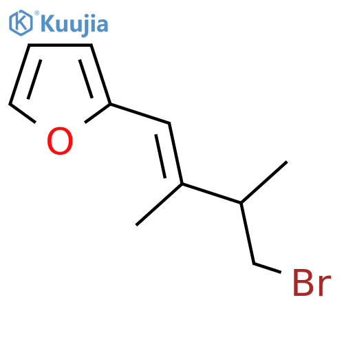 2-(4-bromo-2,3-dimethylbut-1-en-1-yl)furan structure