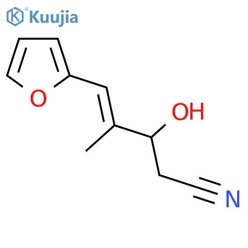 5-(furan-2-yl)-3-hydroxy-4-methylpent-4-enenitrile structure