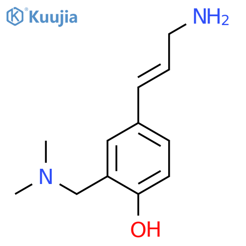 4-(3-aminoprop-1-en-1-yl)-2-(dimethylamino)methylphenol structure