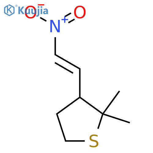 2,2-dimethyl-3-(2-nitroethenyl)thiolane structure