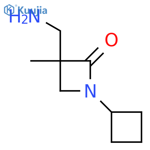 3-(Aminomethyl)-1-cyclobutyl-3-methylazetidin-2-one structure