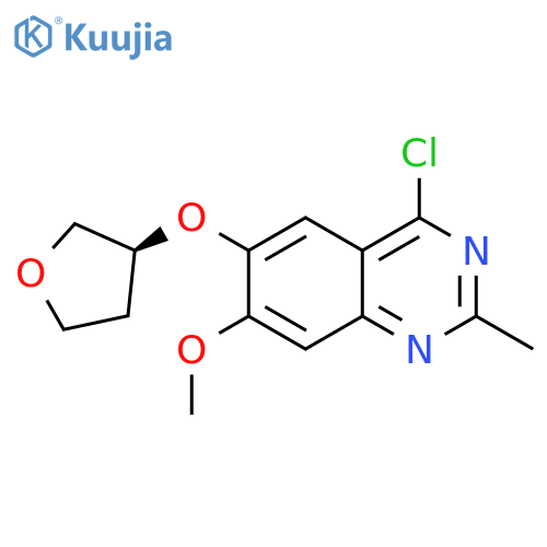 Quinazoline, 4-chloro-7-methoxy-2-methyl-6-[[(3S)-tetrahydro-3-furanyl]oxy]- structure