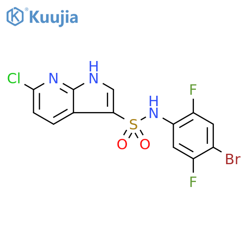 N-(4-bromo-2,5-difluorophenyl)-6-chloro-1H-pyrrol
o[2,3-b]pyridine-3-sulfonamide structure