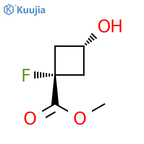 trans-1-fluoro-3-hydroxy-cyclobutanecarboxylic acid structure