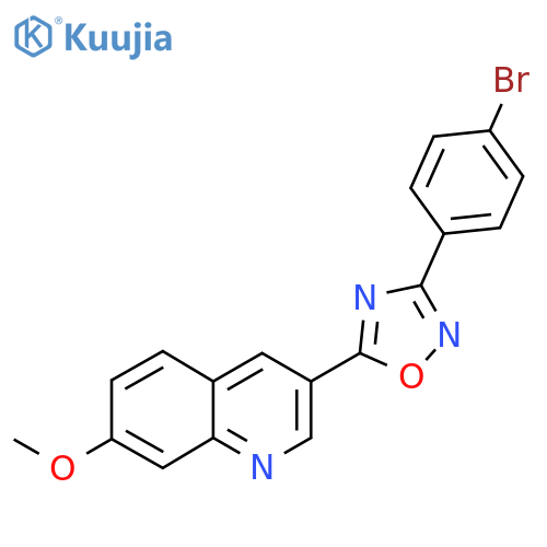 3-(4-Bromophenyl)-5-(7-methoxyquinolin-3-yl)-1,2,4-oxadiazole structure