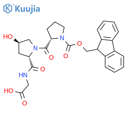 N-α-(9-Fluorenylmethoxycarbonyl)-L-prolyl-trans-4-hydroxy-L-prolyl-glycine structure