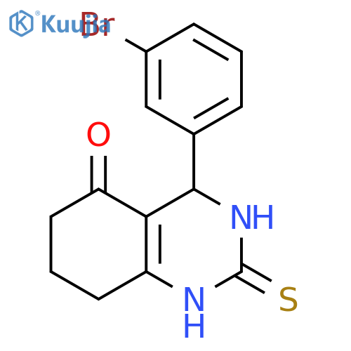 4-(3-bromophenyl)-2-sulfanylidene-1,2,3,4,5,6,7,8-octahydroquinazolin-5-one structure