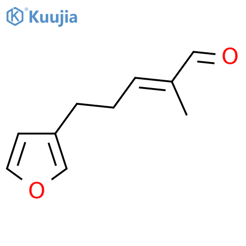 E-2-Methyl-5-(fur-3-yl)-pent-2-enal structure