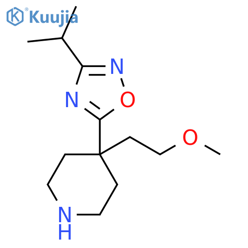 4-(2-methoxyethyl)-4-3-(propan-2-yl)-1,2,4-oxadiazol-5-ylpiperidine structure